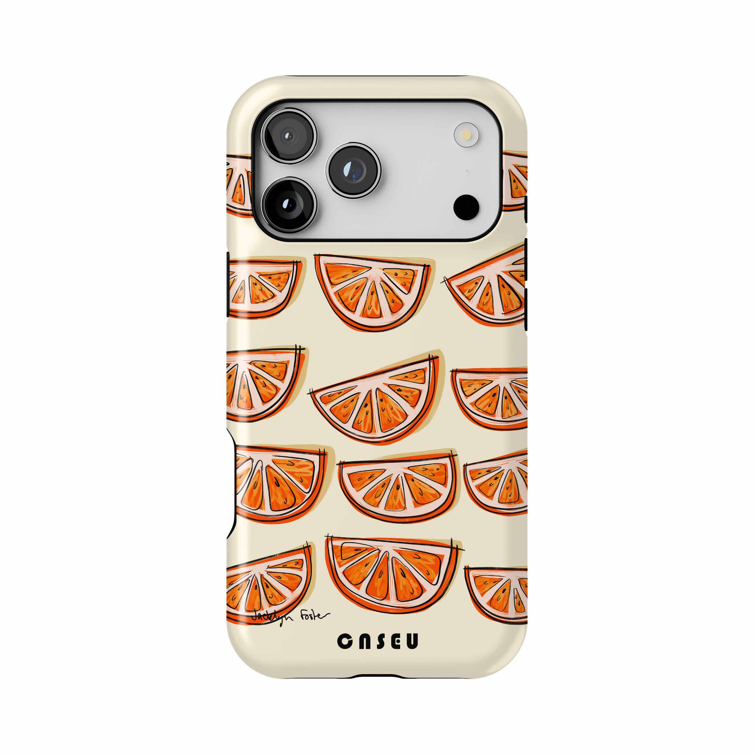 キラキラ天然シェル サンセット オレンジ系カラー✨オリジナル iPhone