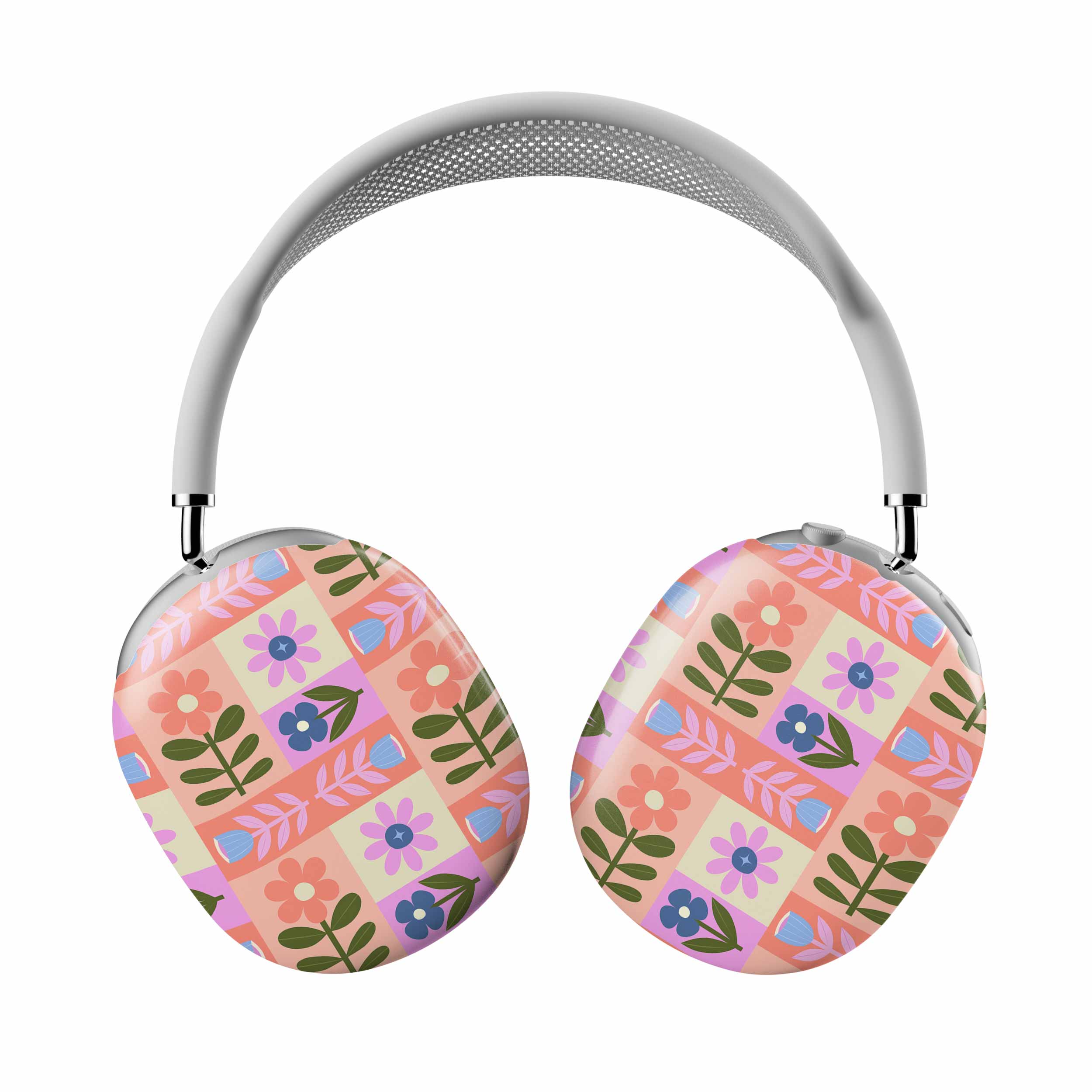 Floral Grid AirPods Max Cover | Design by Melissa Donne