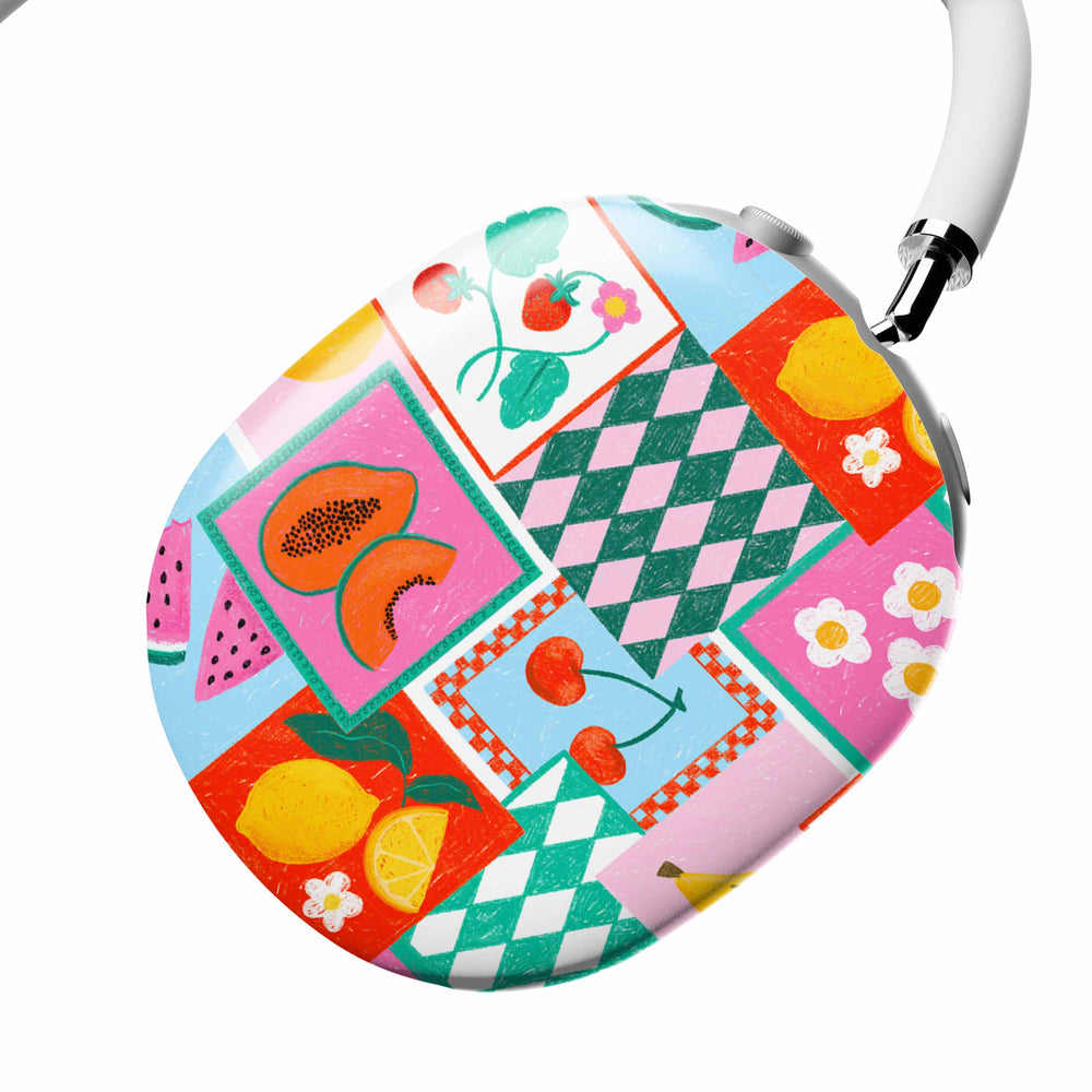Casetify Colorful patterned headphones on a white background