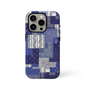 Timeless Charm | Blue Bandana Patchwork Phone Case