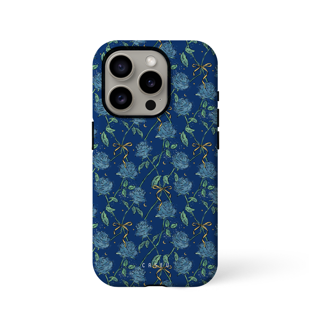 Midnight Rose Garden | Enchanting Blue Floral Phone Case