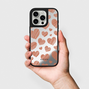 Heartfelt Touch | Copper Hearts Mirror Phone Case