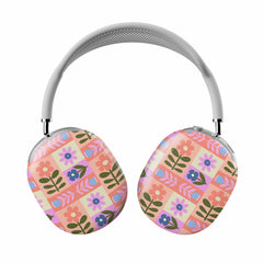 Casetify Headphones with floral patterned cases on a white background