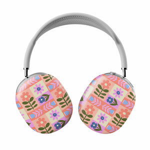 Casetify Headphones with floral patterned cases on a white background