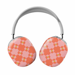 Floral patterned headphones on a white background