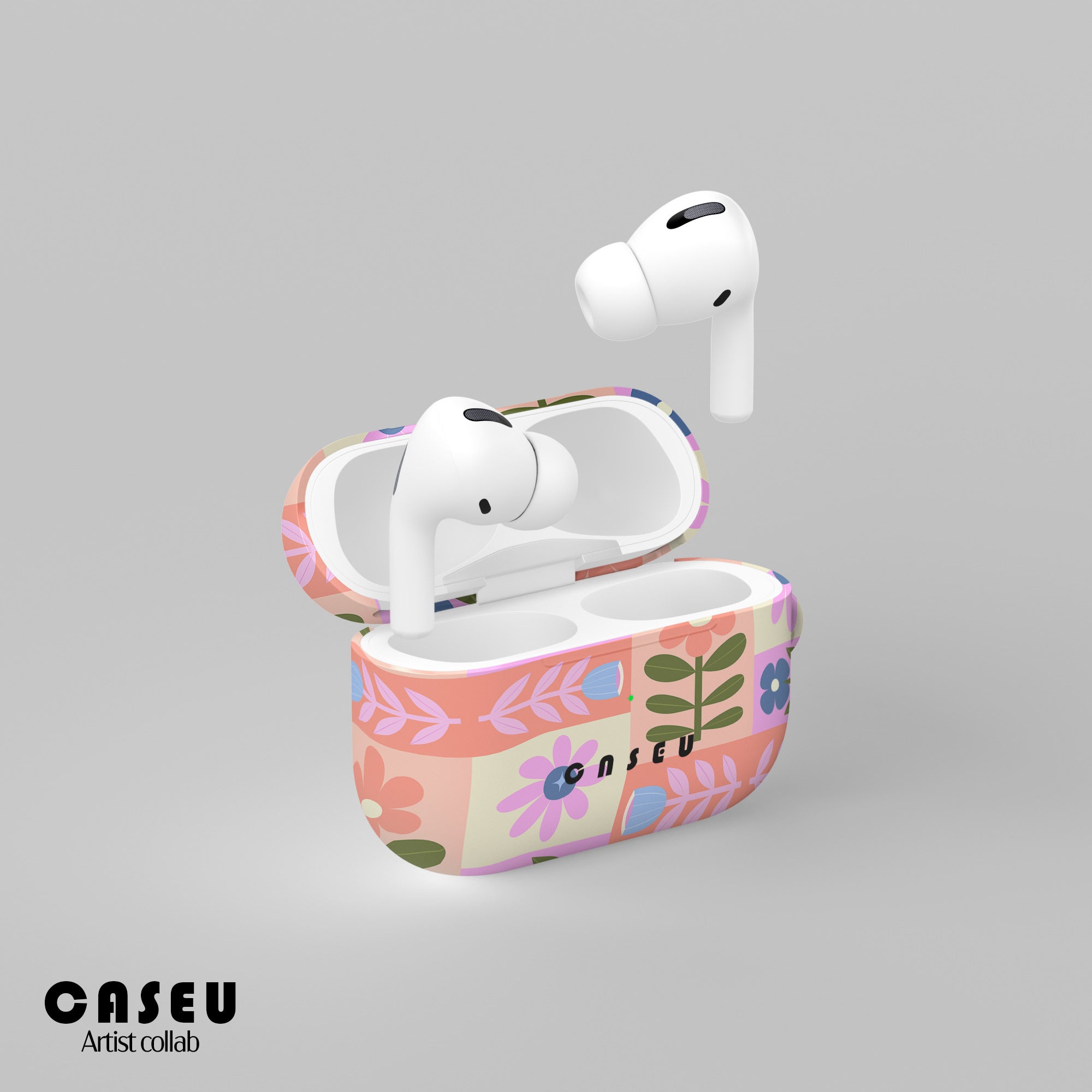 MATILDAデザイン AirPods本体 Floral Grid AirPods Case | Design by Melissa Donne