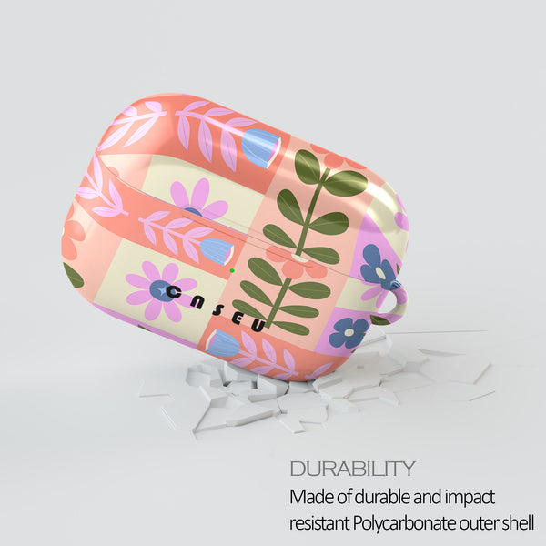 Floral-patterned case with 'Casetify' branding on a light gray background