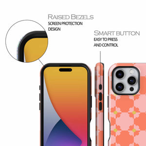 Casetify floral pattern Phone case with features highlighted on a white background