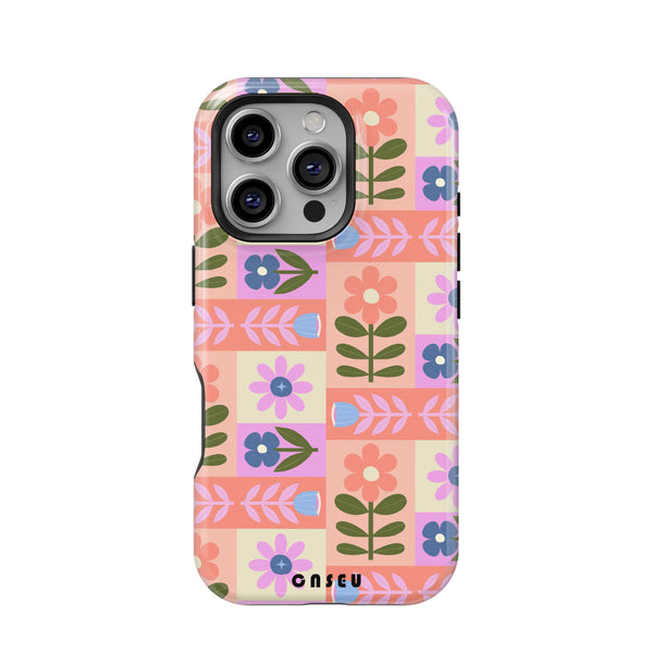 Phone case with floral pattern on a white background